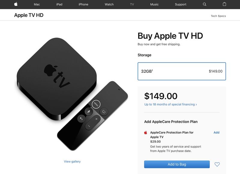 Apple TV HD: Die vierte Generation von Apple TV