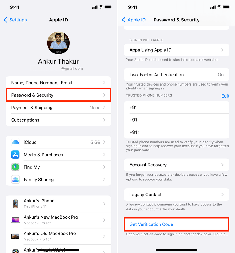 Holen Sie sich den Bestätigungscode für die Apple ID 2-Faktor-Authentifizierung auf dem iPhone, während Sie sich anmelden