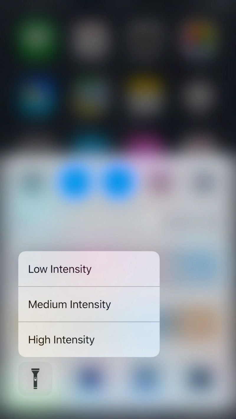 iOS 10: Verwenden Sie 3D Touch, um die Intensität der Taschenlampe anzupassen