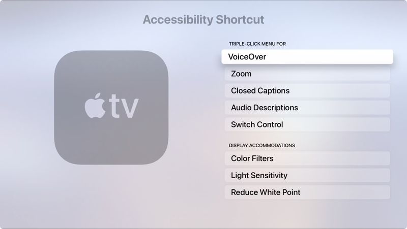 Apple TV-Verknüpfung zur Barrierefreiheit
