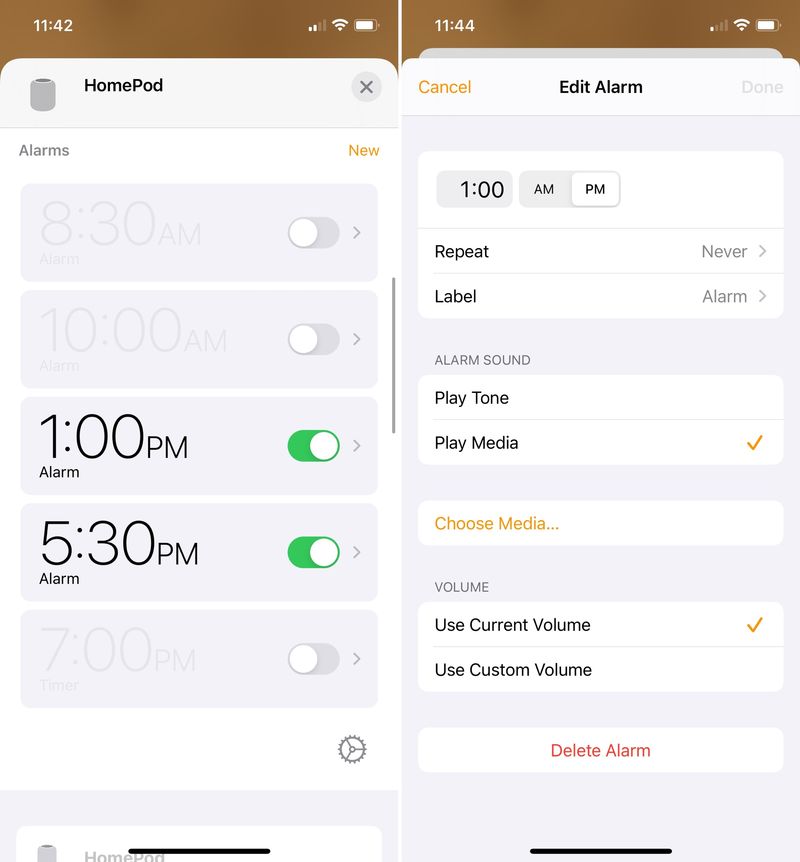 Bearbeiten Sie HomePod-Alarme auf dem iPhone