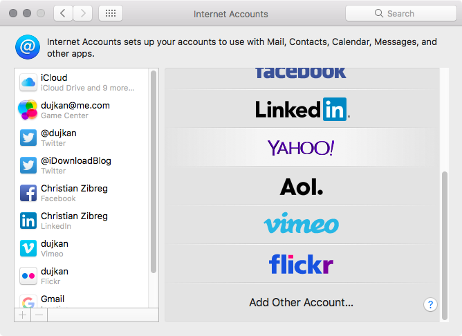 macOS Sierra-Konten fügen Yahoo Mac Screenshot 001 hinzu