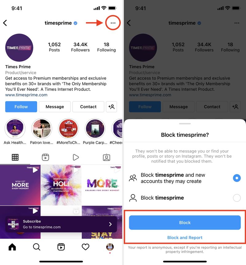 Blockieren Sie das Markenanzeigenkonto auf Instagram, um deren Anzeigen nicht mehr zu sehen