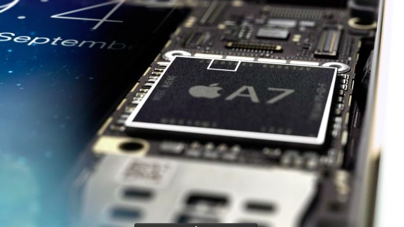 Apple hebt den 64-Bit-A7-Prozessor in der neuen Printanzeige für das iPhone 5s hervor