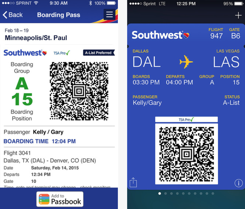 Aktualisierte Southwest Airlines-App mit Passbook-Unterstützung
