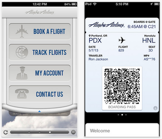 Alaska Airlines aktualisiert seine App mit Passbook