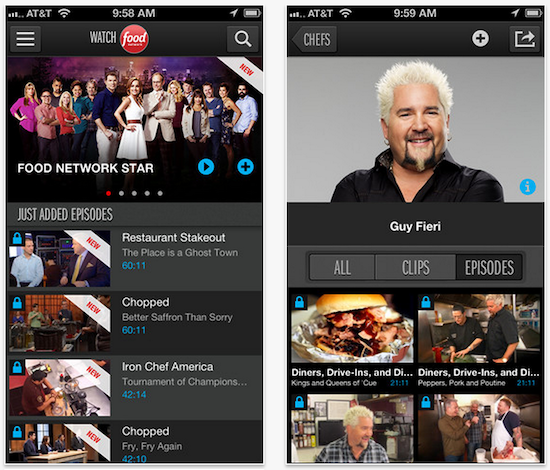 Food Network bringt seine besten TV-Sendungen auf iOS