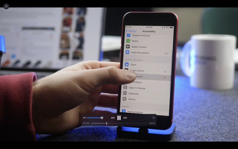 YouTube-Video, das über AirPlay vom iPhone auf den Mac abgespielt wird