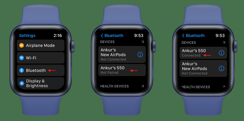 Verbinden Sie ein Bluetooth-Gerät eines Drittanbieters mit der Apple Watch