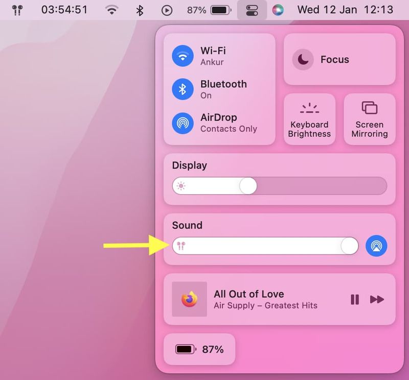 Erhöhen Sie die AirPods-Lautstärke auf dem Mac