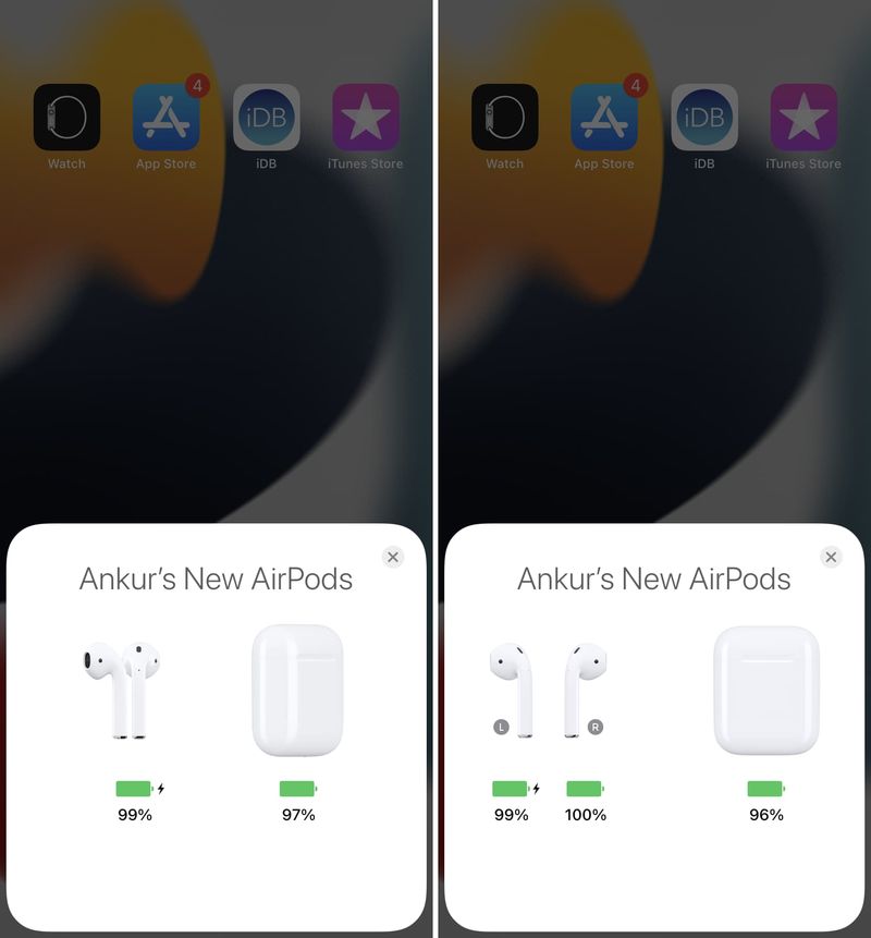 AirPods- und Case-Batterieprozentsatz-Animation auf dem iPhone