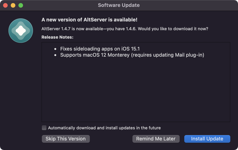 AltServer v1.4.7 wurde veröffentlicht, um Sideloading-Apps unter iOS 15.1 zu beheben