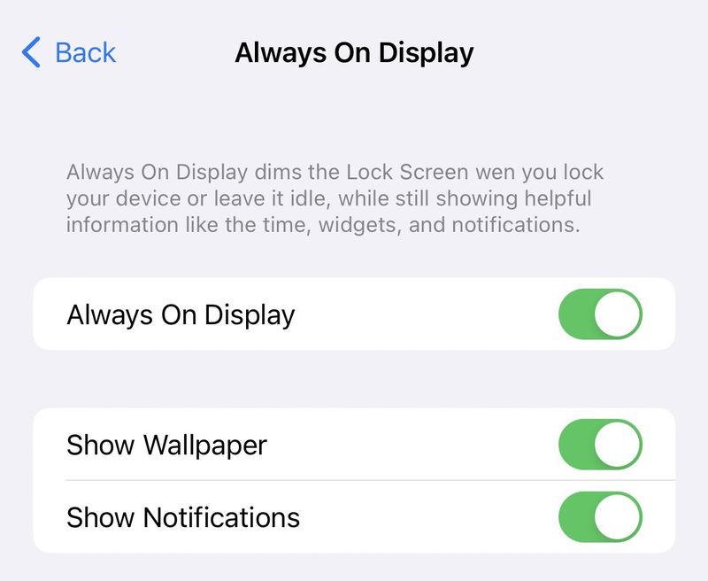 Deaktivieren Sie Hintergrundbilder und Benachrichtigungen auf dem Always-On-Display des iPhones