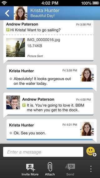 BBM 1.0.1 für iOS (iPhone-Screenshot 002)