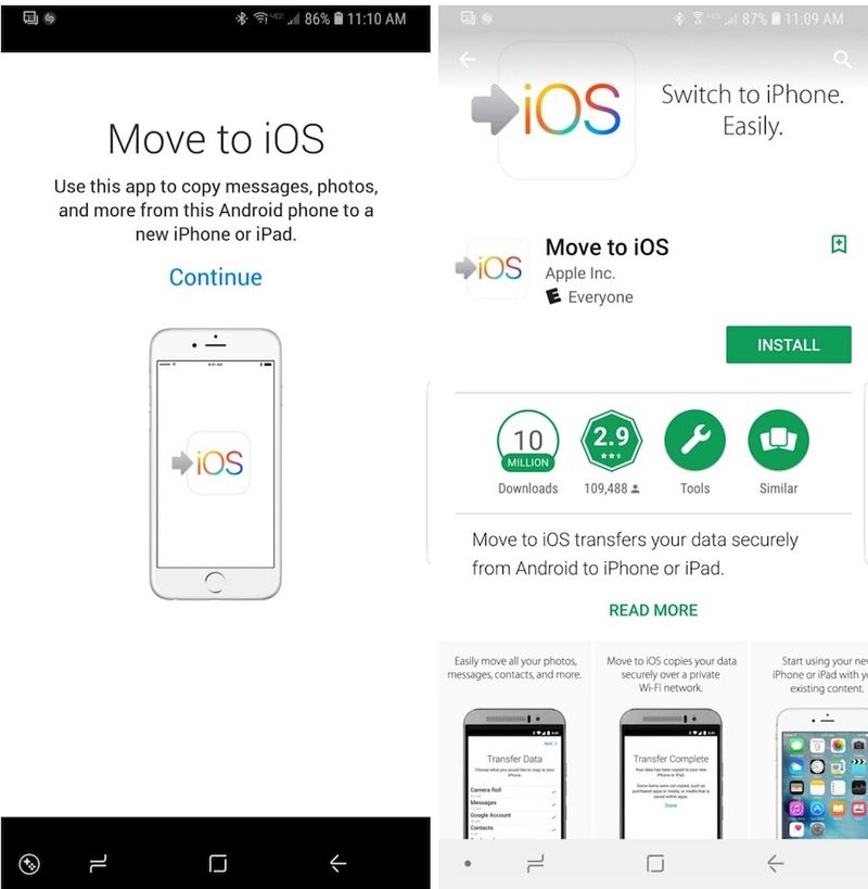 Android zu iOS