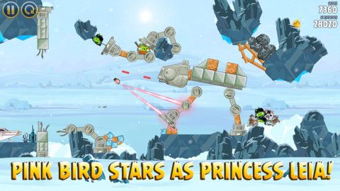 Angry Birds Star Wars mit 20 Frozen-Levels von Hoth aktualisiert