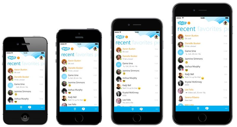 Skype für iPhone 5.6 (Bildschirmgrößen)