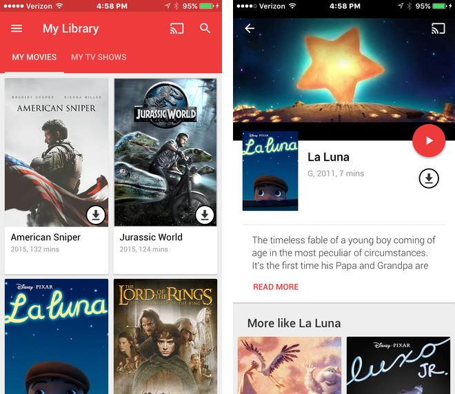Screenshot 002 von Google Play Movies and TV 2.0 für iOS iPhone