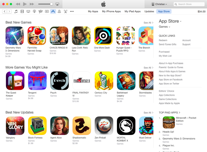 Desktop-iTunes-App-Store, von Menschen kuratierte Abschnitte, Mac-Screenshot 003