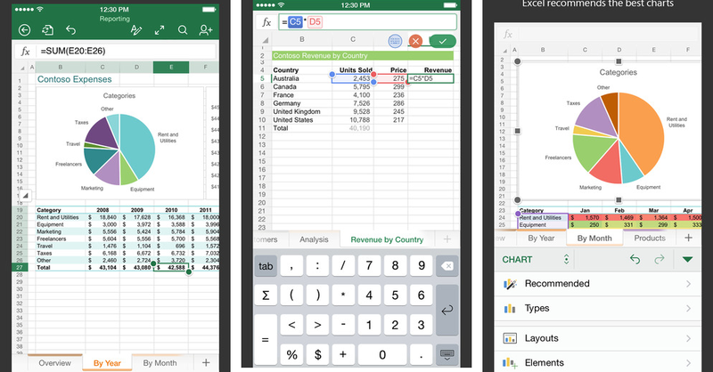 Microsoft Excel 1.2 für iOS (iPhone-Screenshot 001)