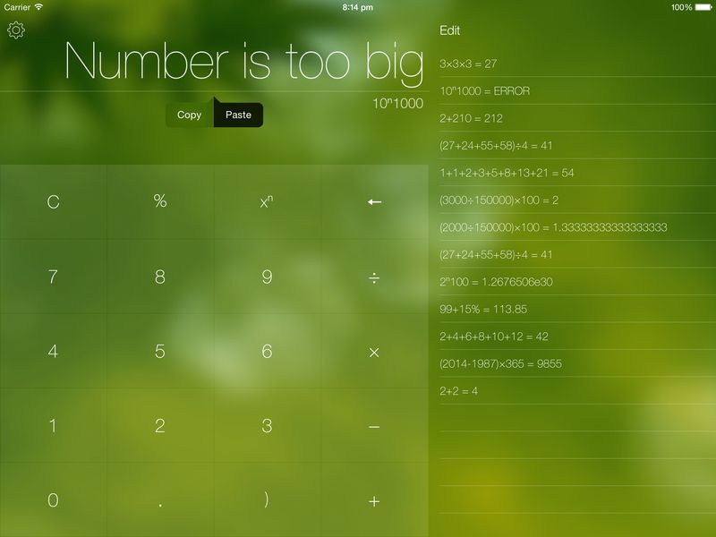Numerisch 1.2 für iOS (iPad-Screenshot, Themen 003)