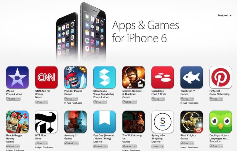Apps für das iPhone 6 aktualisieren: Schauen Sie sich den neuen App Store-Bereich an