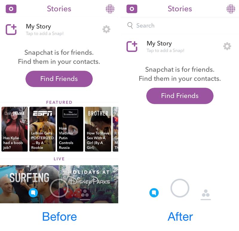 SnapchatNoClickbait: Clickbaity-Links aus der Registerkarte „Stories“ entfernen