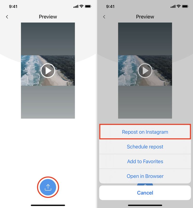 Laden Sie Instagram Story mit der Reposter-App auf das iPhone herunter