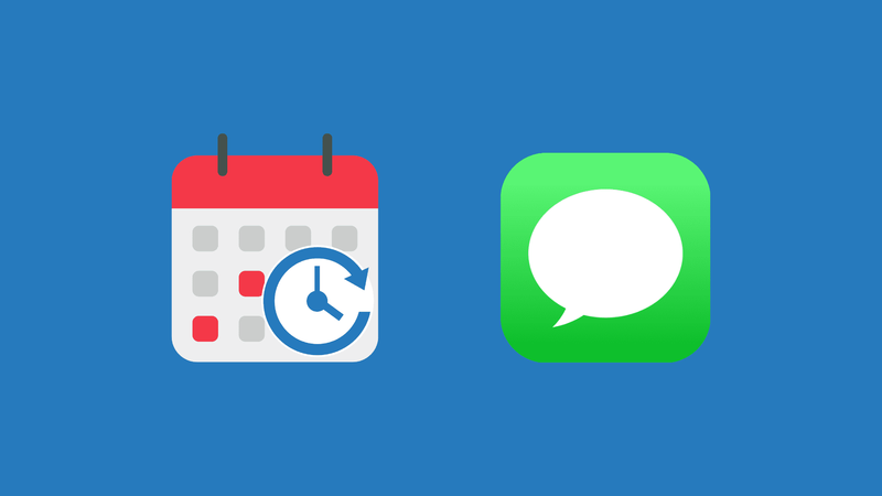 Apple-App-Symbole für Kalender und Nachrichten auf dunkelblauem Hintergrund