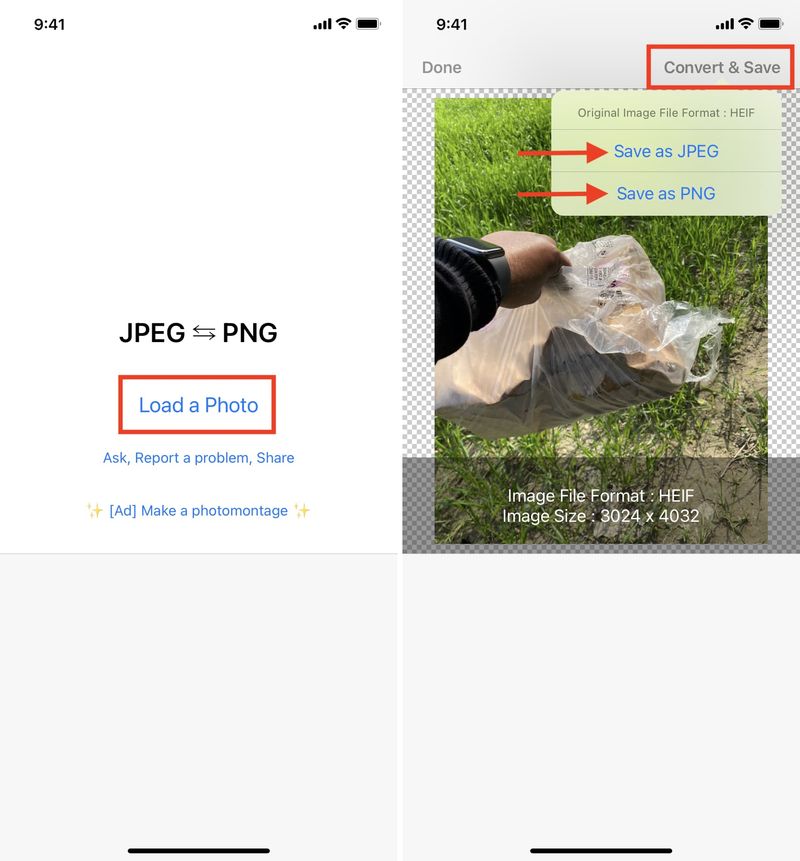Konvertieren Sie Bilder mit der kostenlosen iPhone-App in JPG oder PNG