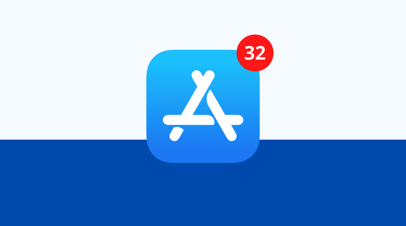 Apple App Store-Logo mit ausstehenden Updates in roter Plakette