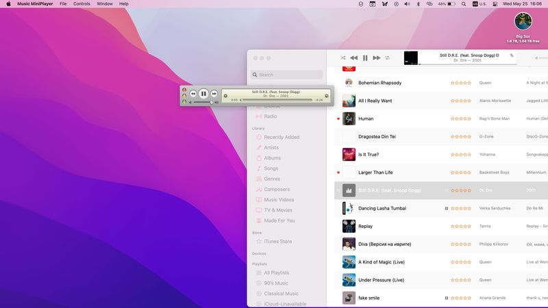 Der iTunes Mini-Player ist dank einer kostenlosen Mac-App zurück