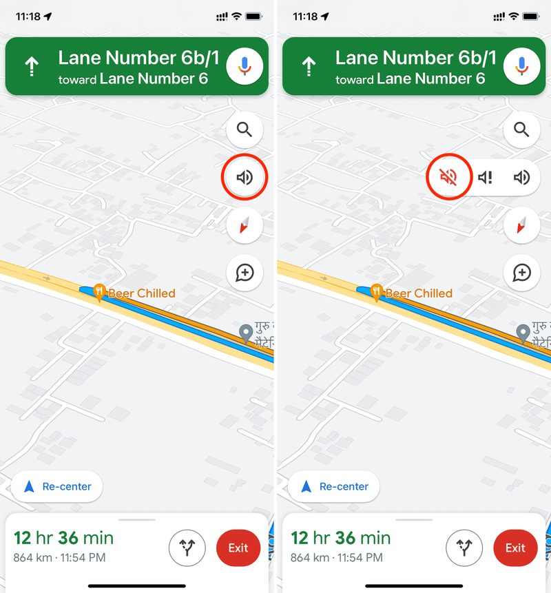 Aktivieren oder deaktivieren Sie die gesprochene Turn-by-Turn-Navigation in Google Maps auf dem iPhone