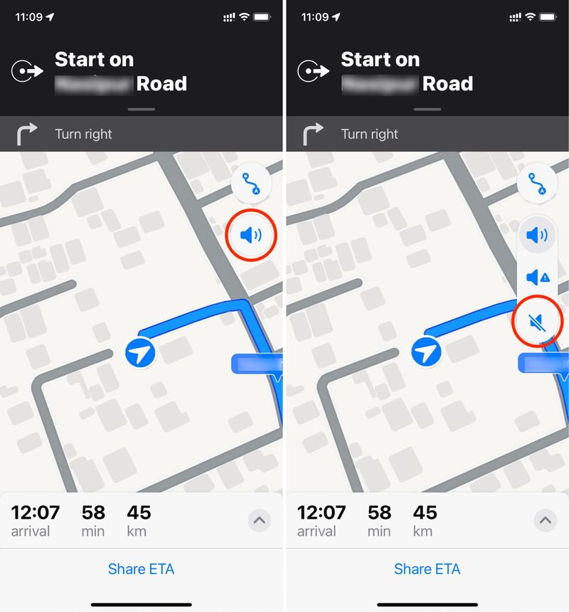 Schalte die gesprochenen Wegbeschreibungen in Apple Maps auf dem iPhone ein oder aus
