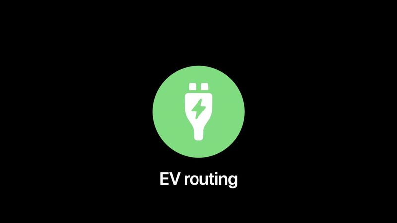 Konfigurieren und Verwenden der Routenführung für Elektrofahrzeuge in Apple Maps