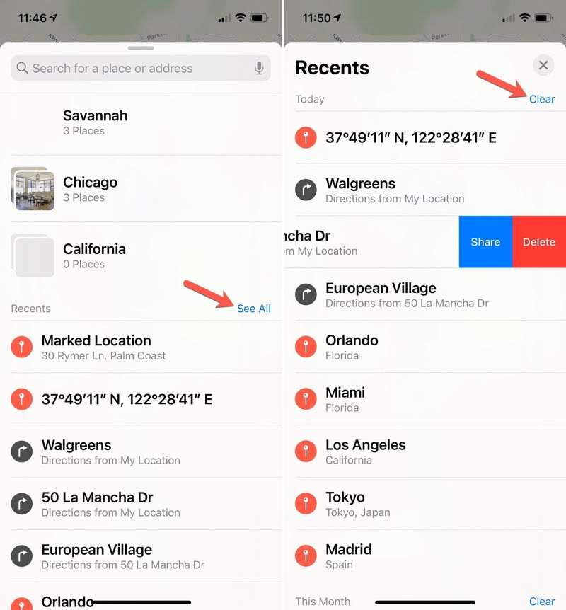 So löschen Sie Ihren Standortverlauf in Apple Maps