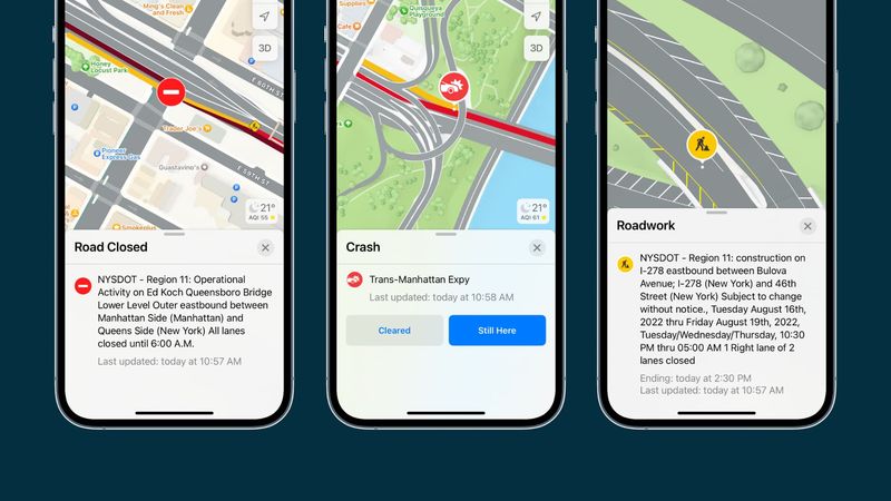So können Sie Verkehrsbedingungen in Apple Maps anzeigen und erkennen