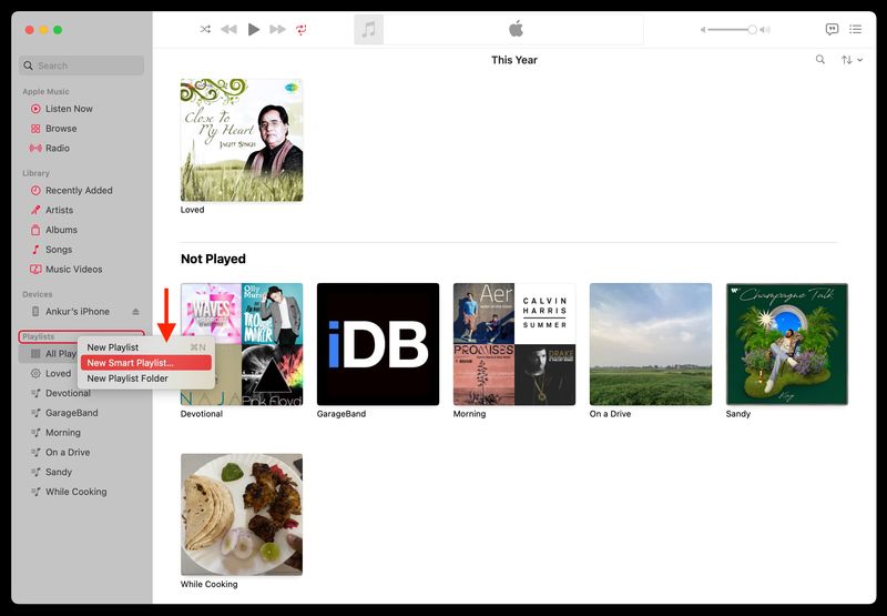 Neue intelligente Wiedergabeliste in der Musik-App auf dem Mac