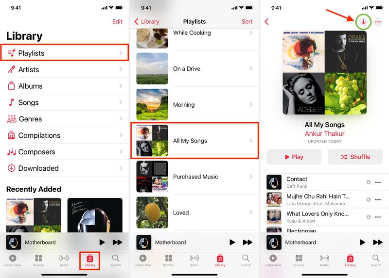 Laden Sie alle Apple Music-Songs auf einmal auf das iPhone herunter