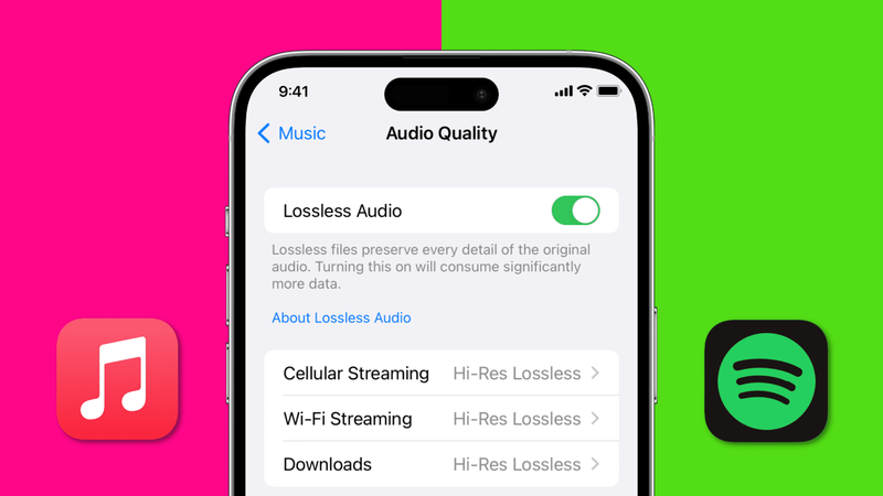 Stellen Sie verlustfreies Audio-Streaming in hoher Qualität auf Apple Music und Spotify ein