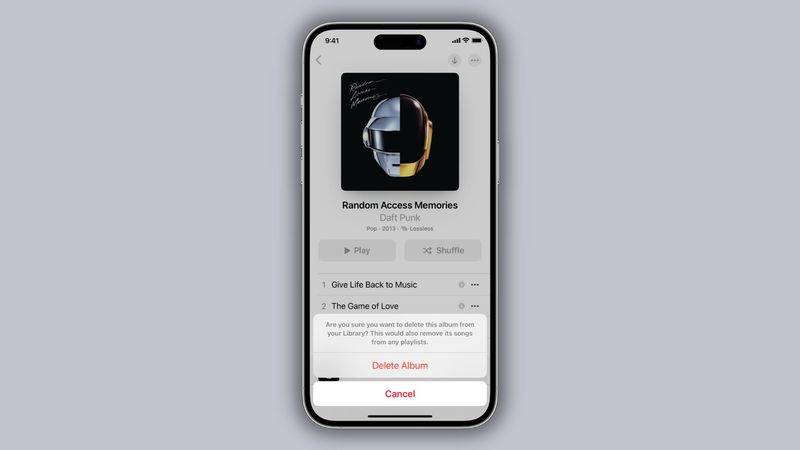 Löschen Sie das Album aus der Musik-App auf dem iPhone
