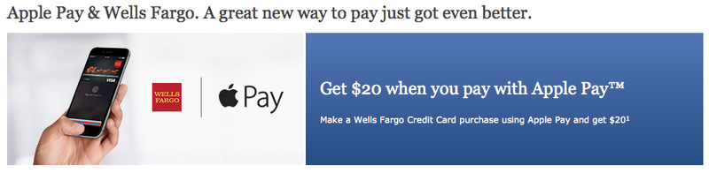Wells Fargo bietet Karteninhabern 20 US-Dollar an, um Apple Pay auszuprobieren