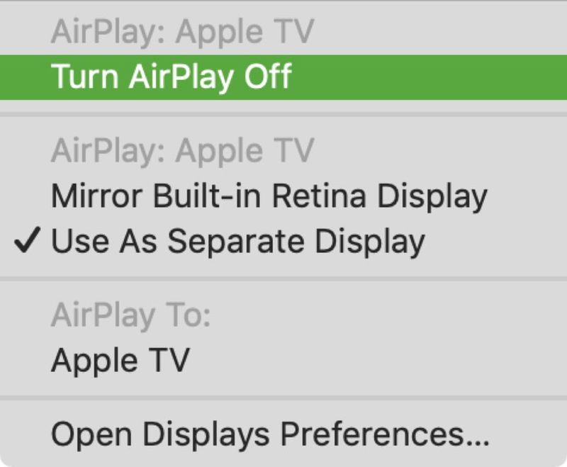 Apple TV Schalten Sie AirPlay aus