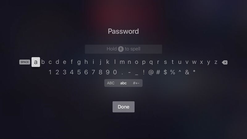 Apple TV Passwort eingeben