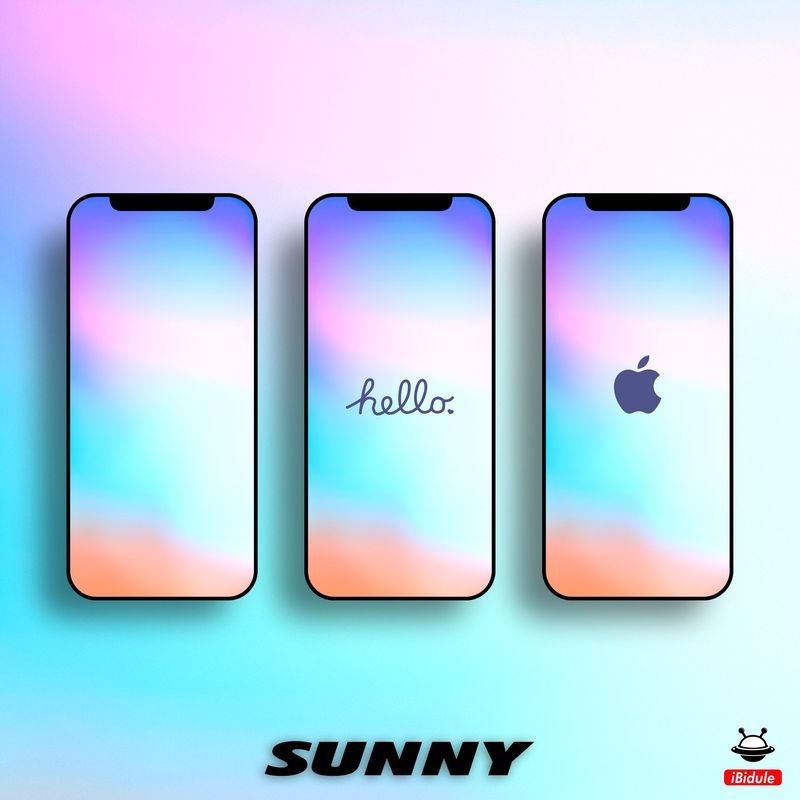 Bunte Apple-Logo-Hintergrundbilder mit Farbverlauf für das iPhone