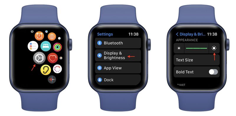 Display und Helligkeit Apple Watch