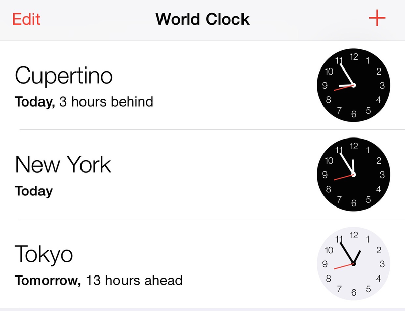 Weltzeituhr-App für iPhone