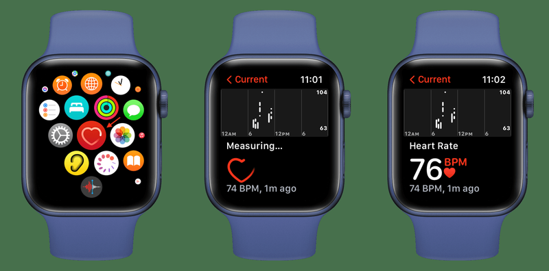 Überprüfen Sie die Herzfrequenz auf der Apple Watch