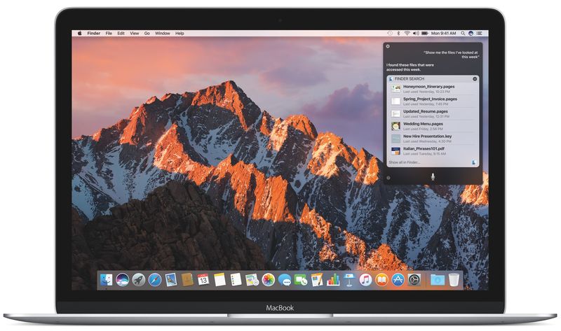 macOS Sierra Desktop-Benachrichtigungscenter Siri-Bild 001