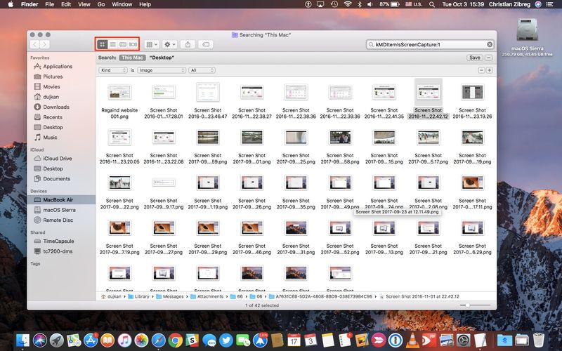 So finden Sie Screenshots auf dem Mac mit dem Finder